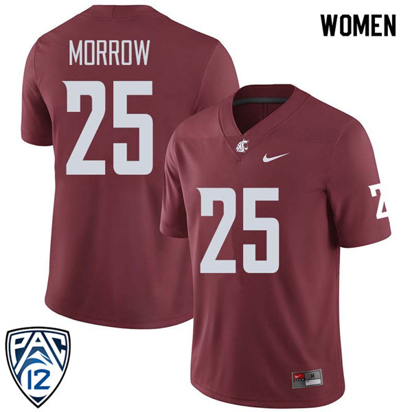 Women #25 Jamal Morrow Washington State Cougars College Football Jerseys Sale-Crimson